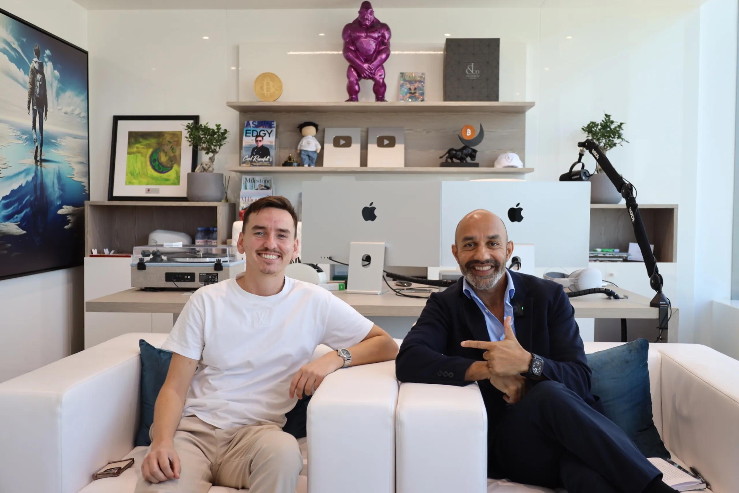 Crypto influencer Carl The Moon with The Crypto Radio's Justin Harper