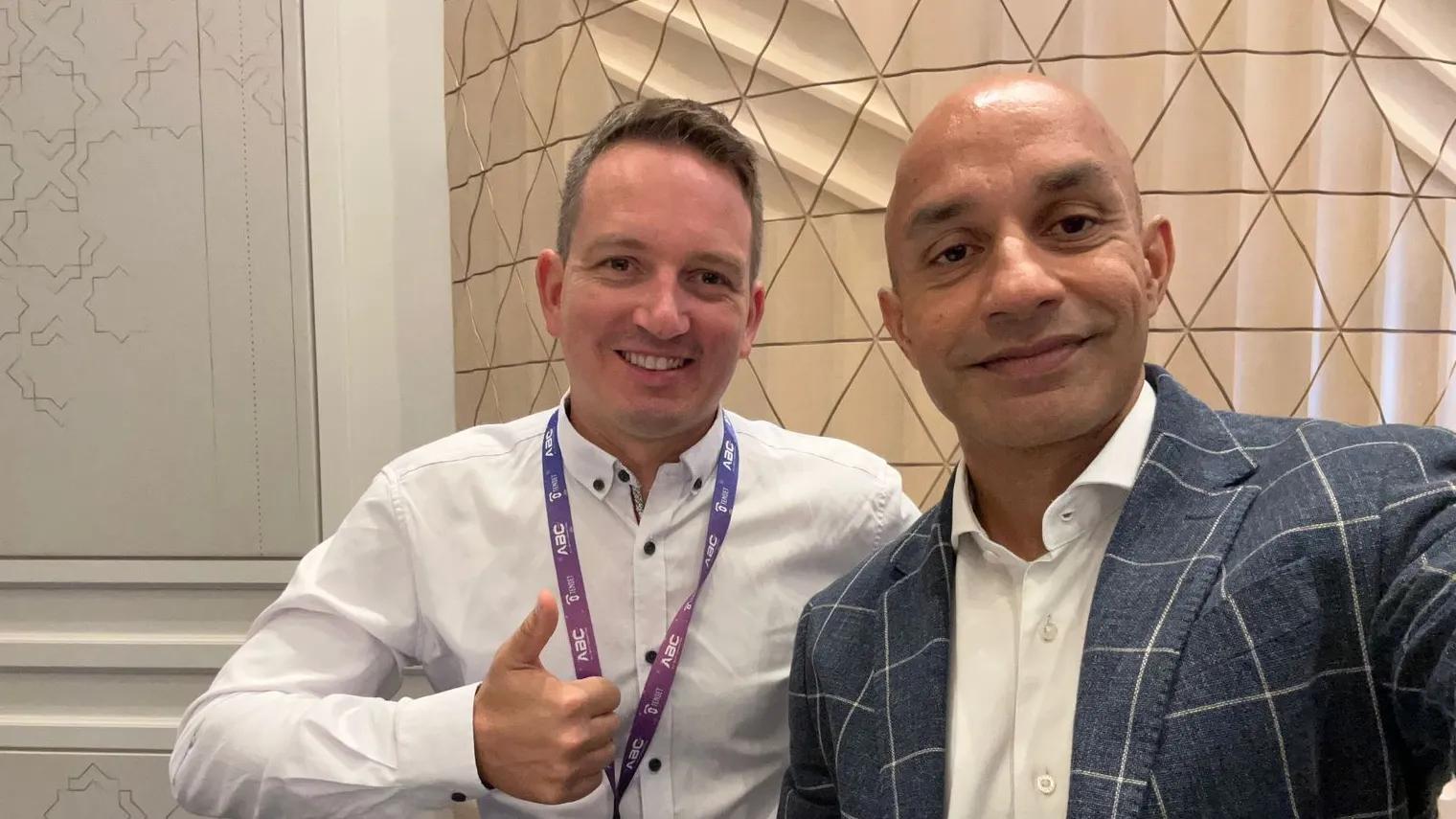 Florian Ehrbar, the founder of OnChain Labs, with Justin Harper of The Crypto Radio
