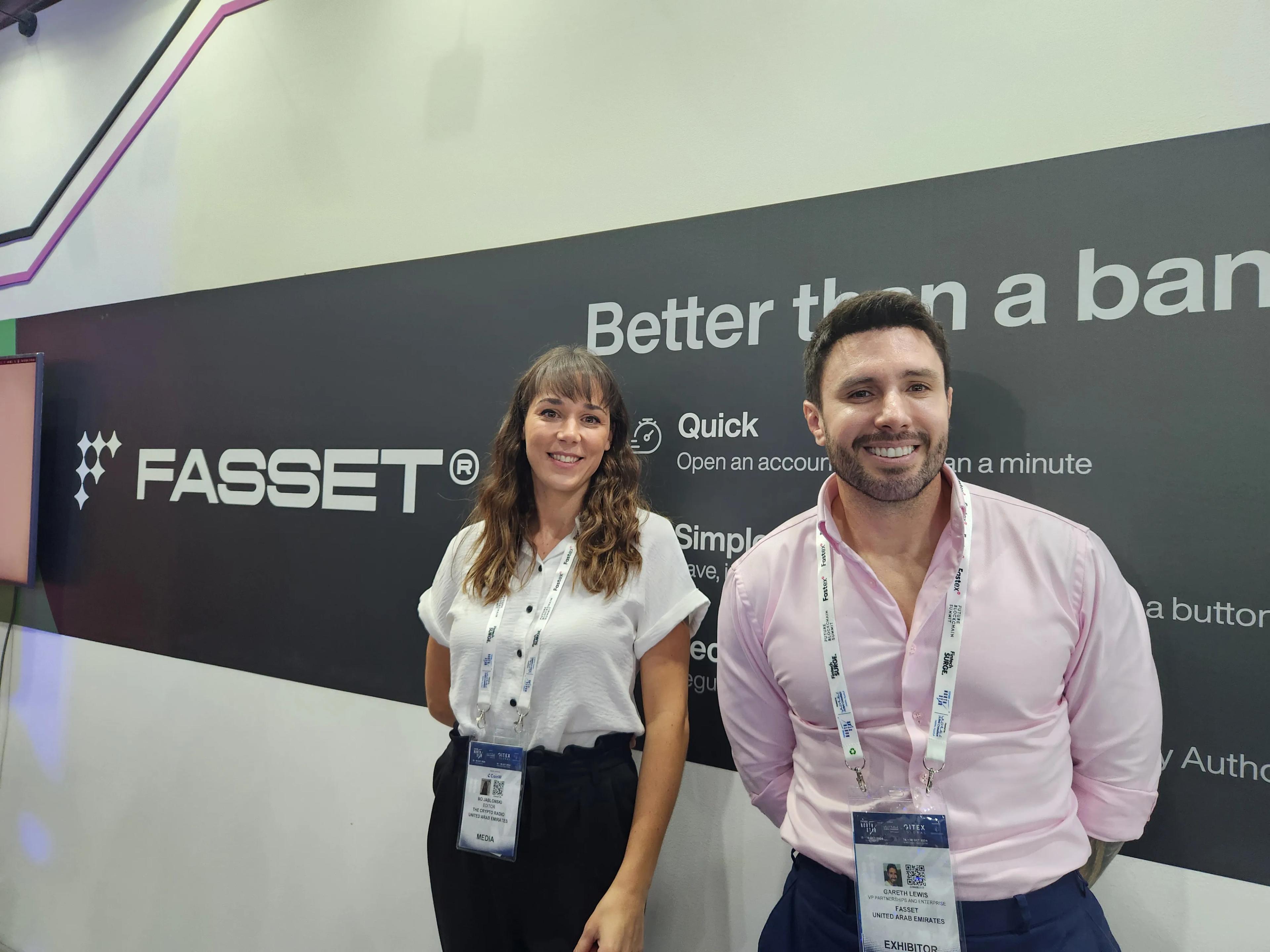 Fasset's VP of Partnerships and Enterprise, Gareth Lewis, with The Crypto Radio's Bo Jablonski