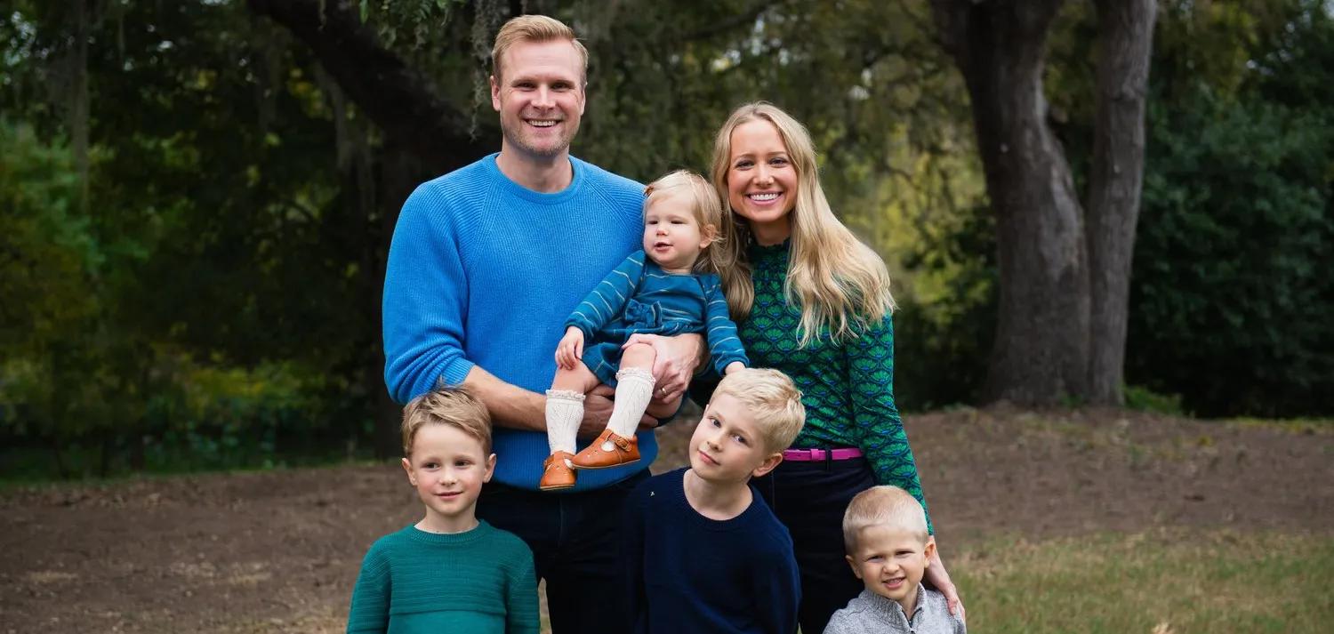 Financial planner Jim Crider with his wife and children