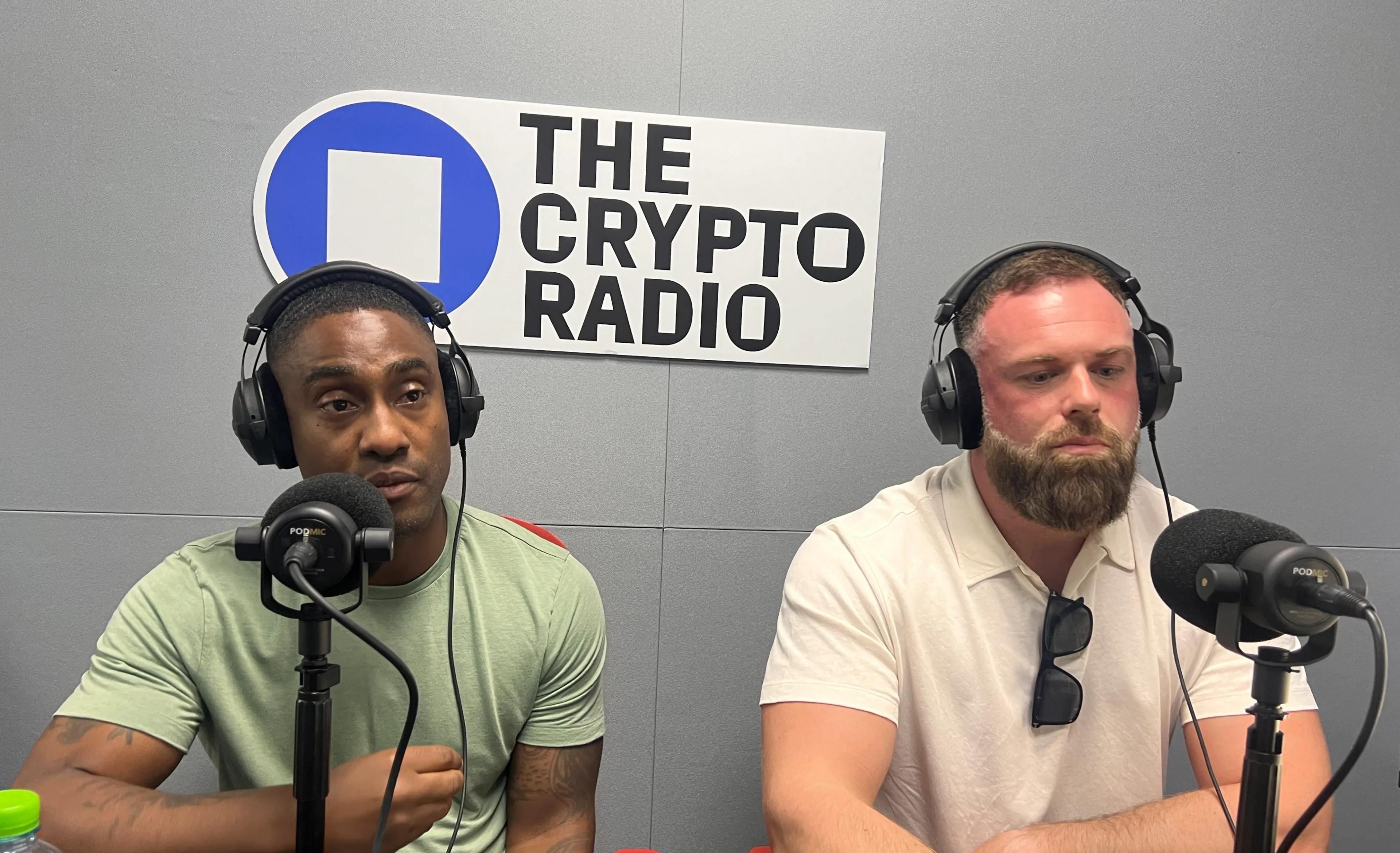 Blueprint cofounders Simon Webbe and Phil Ryan in The Crypto Radio studio