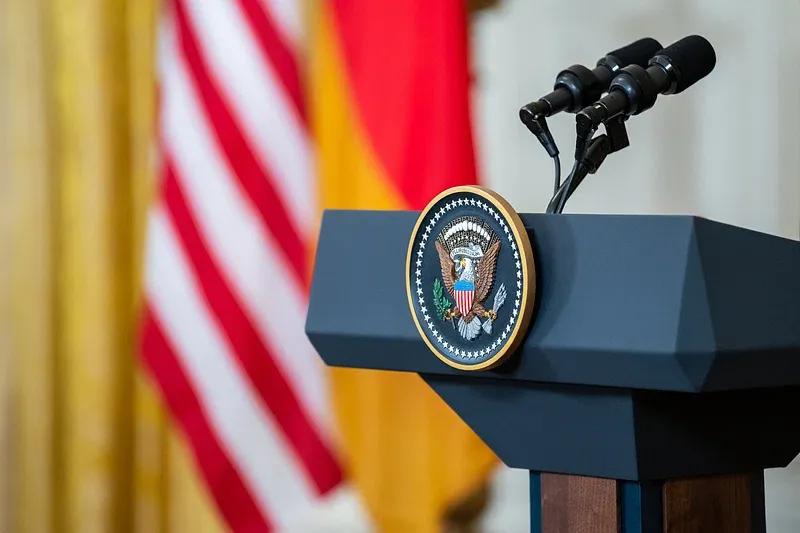 White House podium for president of the united states
