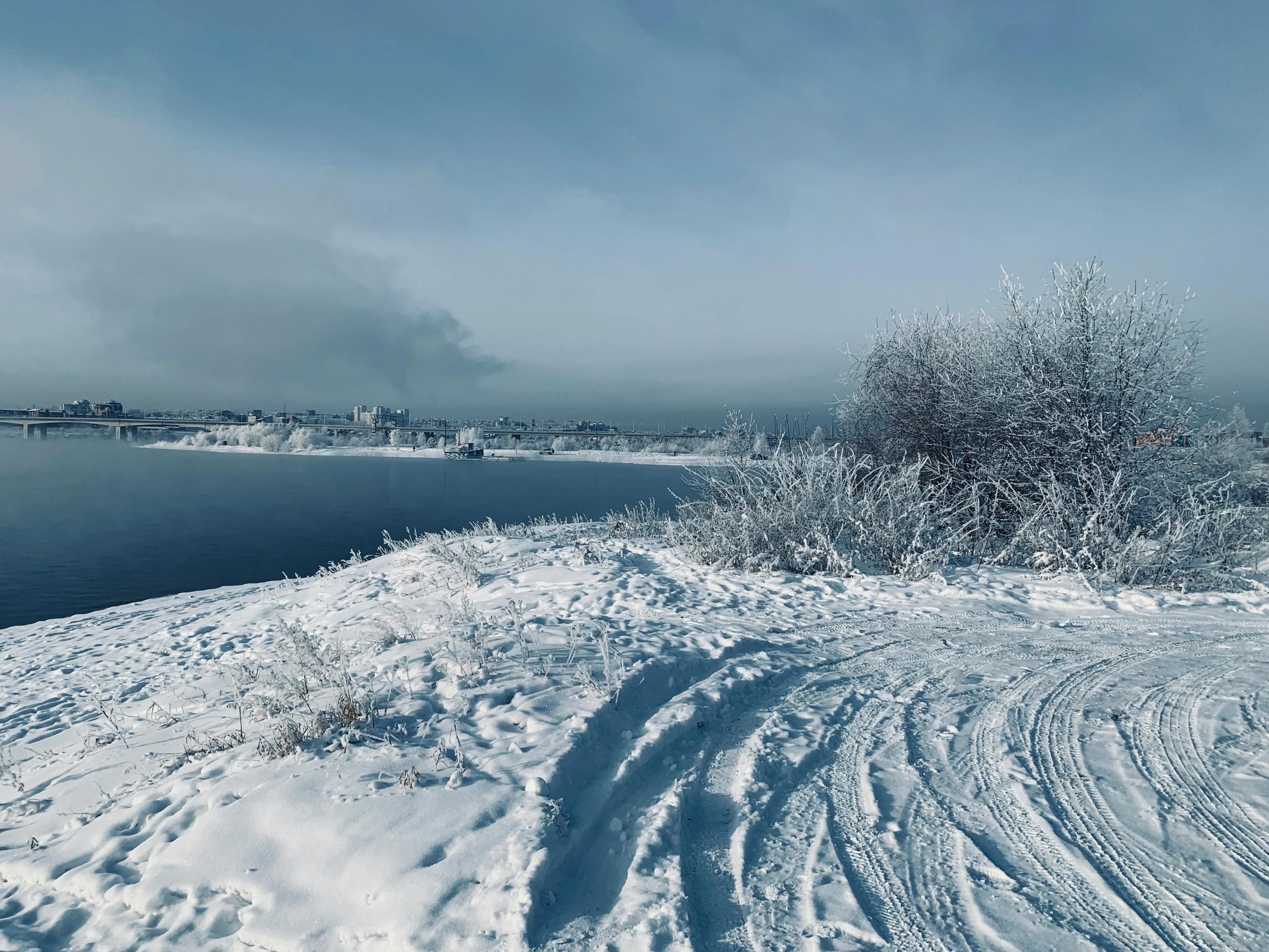 Snowy landscape in Irkutsk, Russia