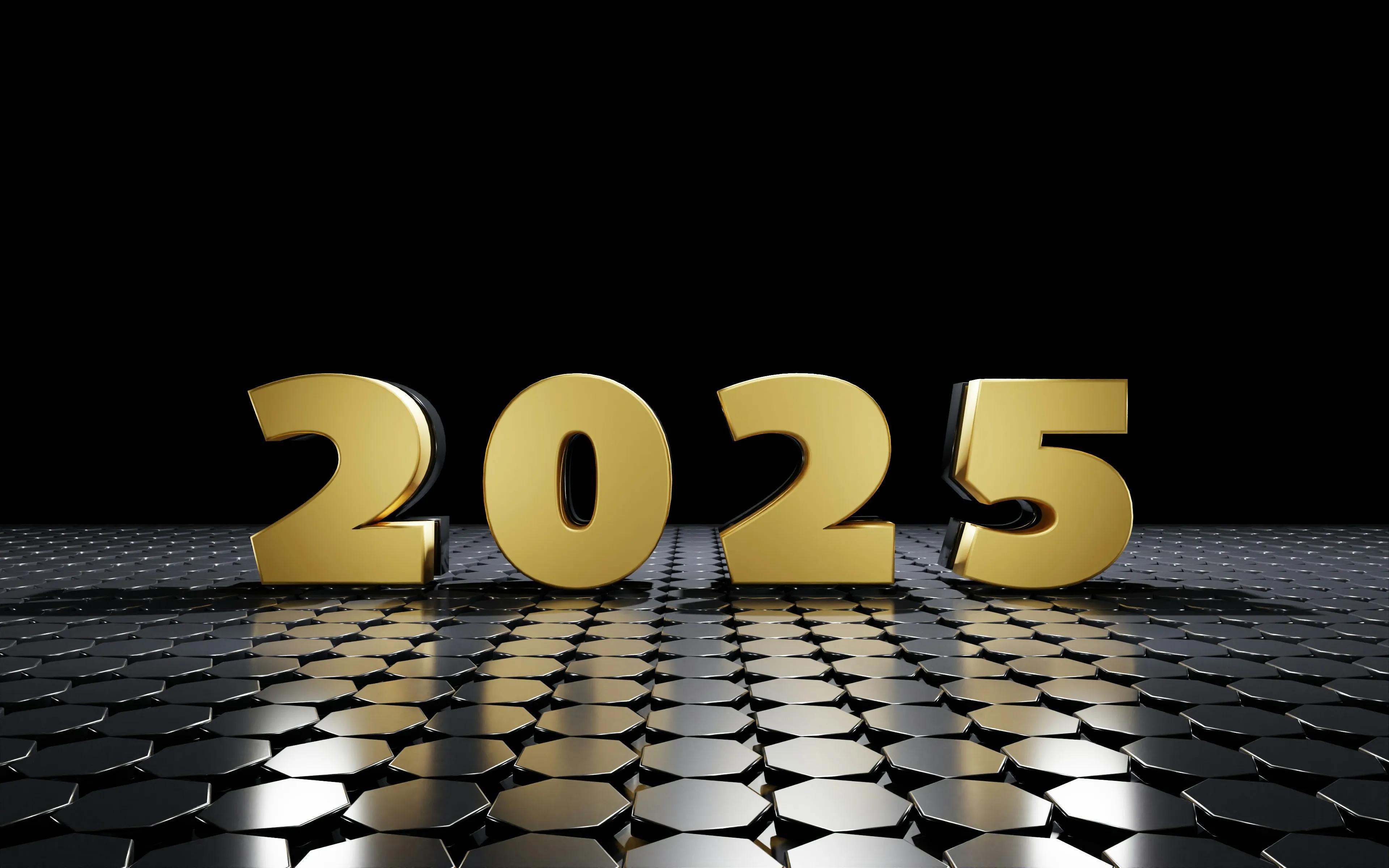 2025 in gold letters on black background