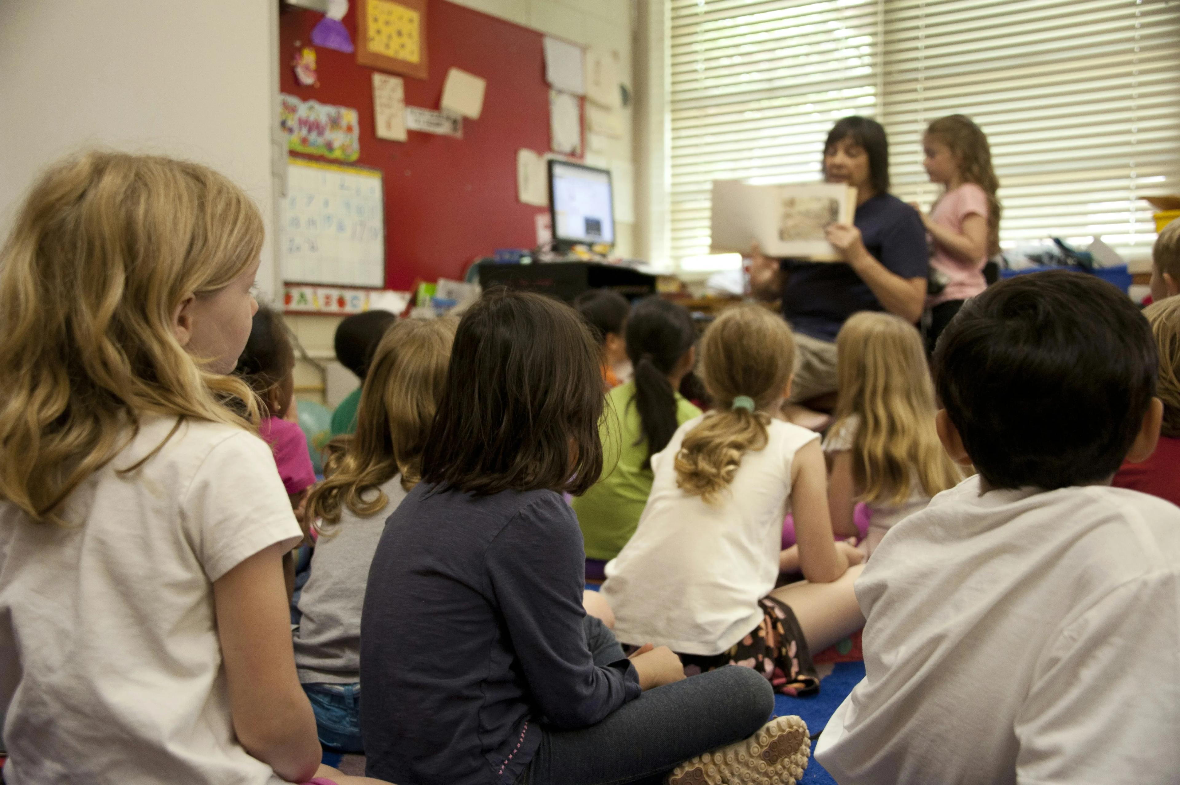 Primary school children in a classroom