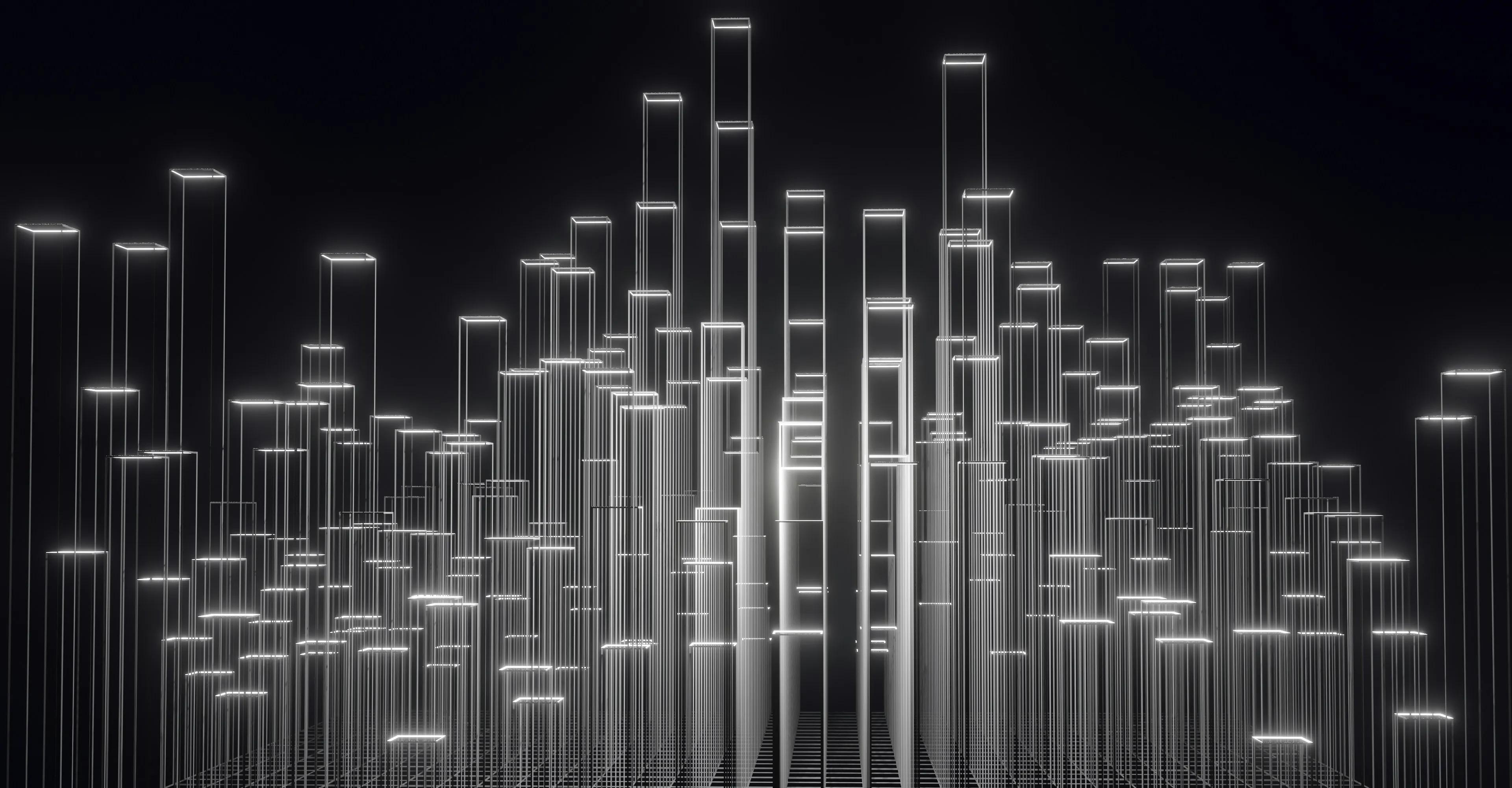 Computer generated image of a smart city