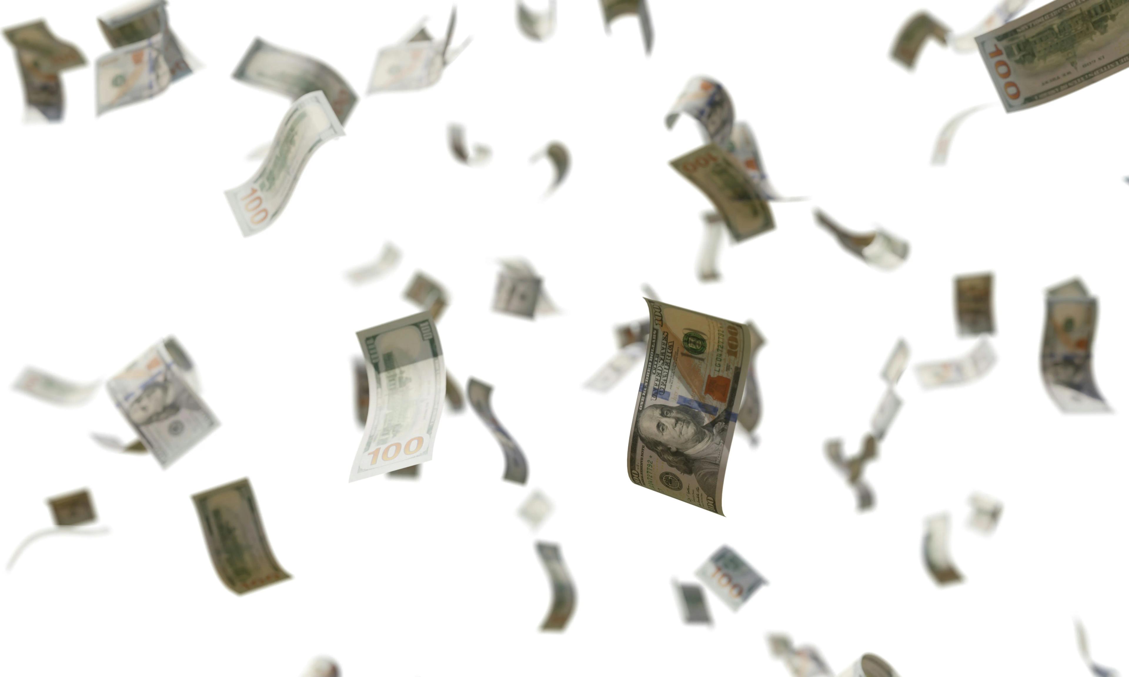 Money falling from the sky