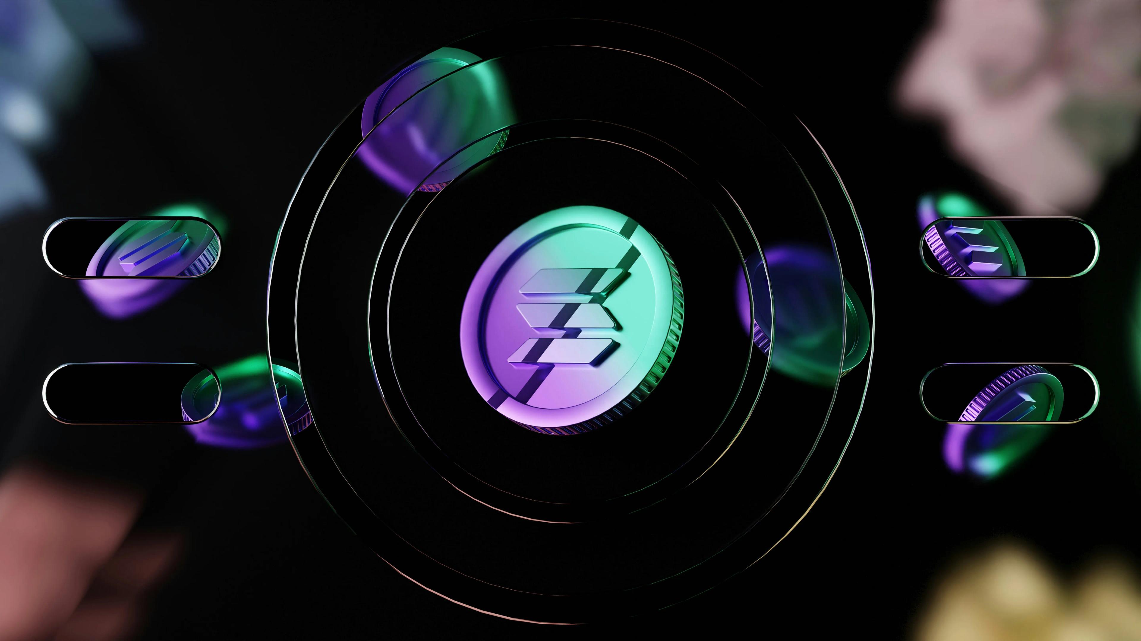 Solana logo on a black background