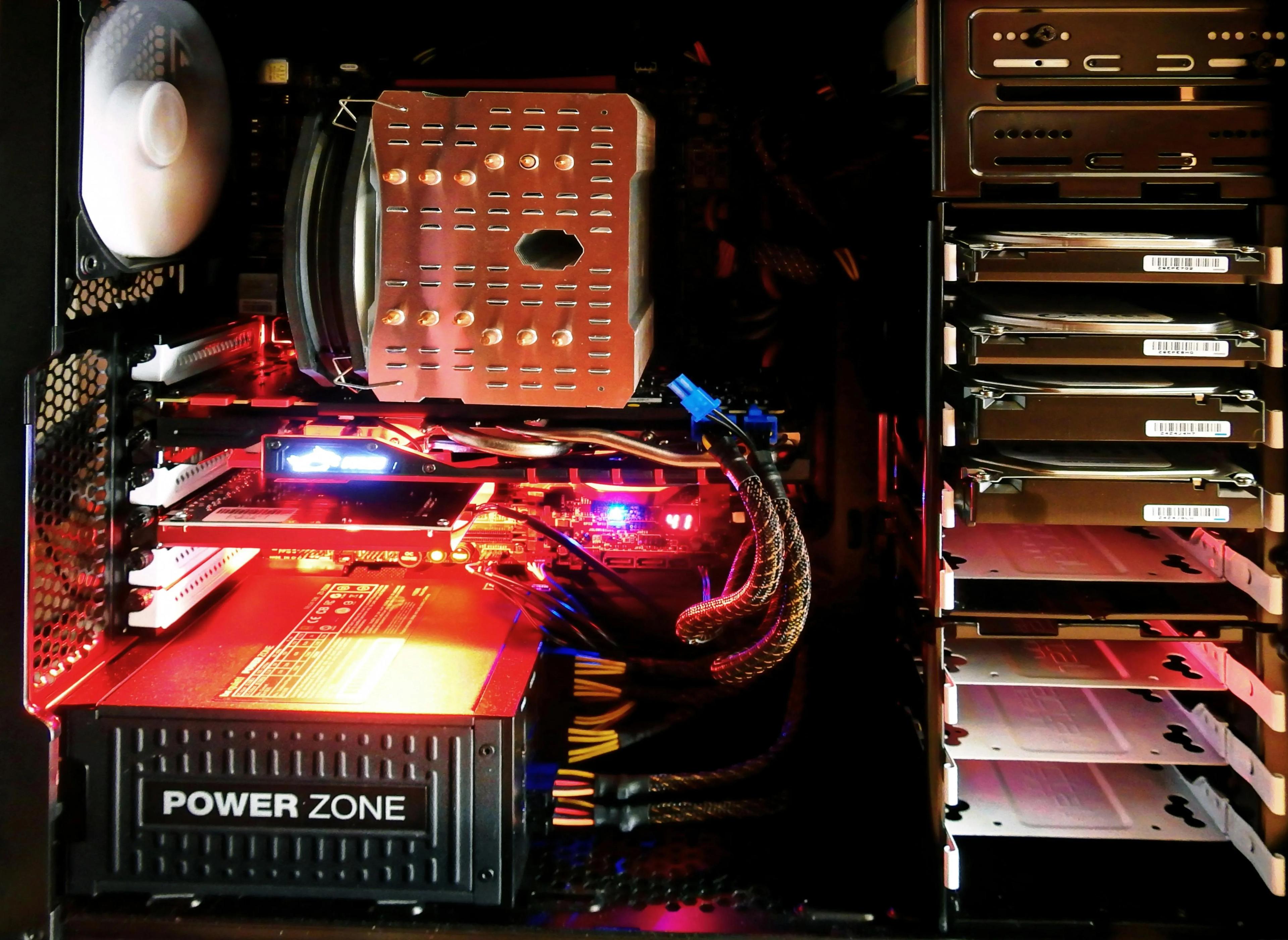 The insides of a computer