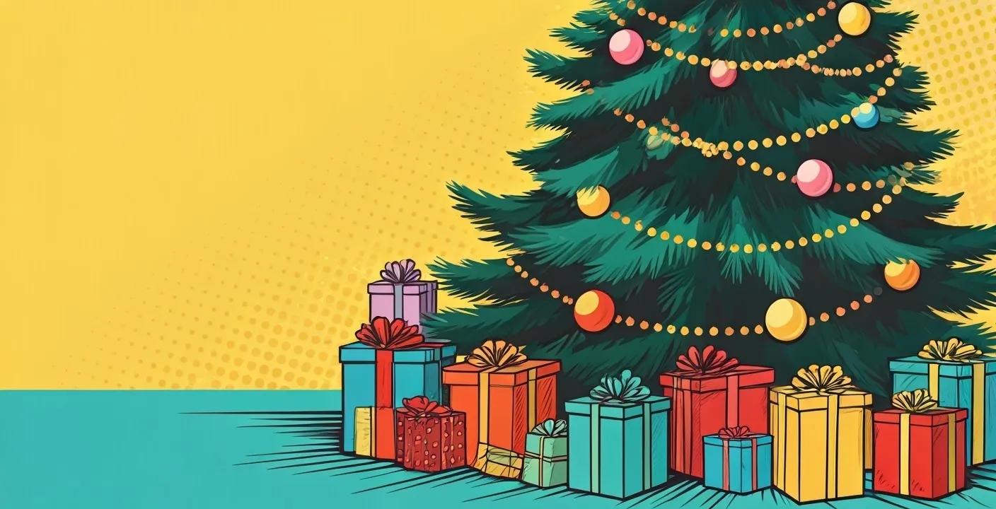 Christmas gifts under a tree